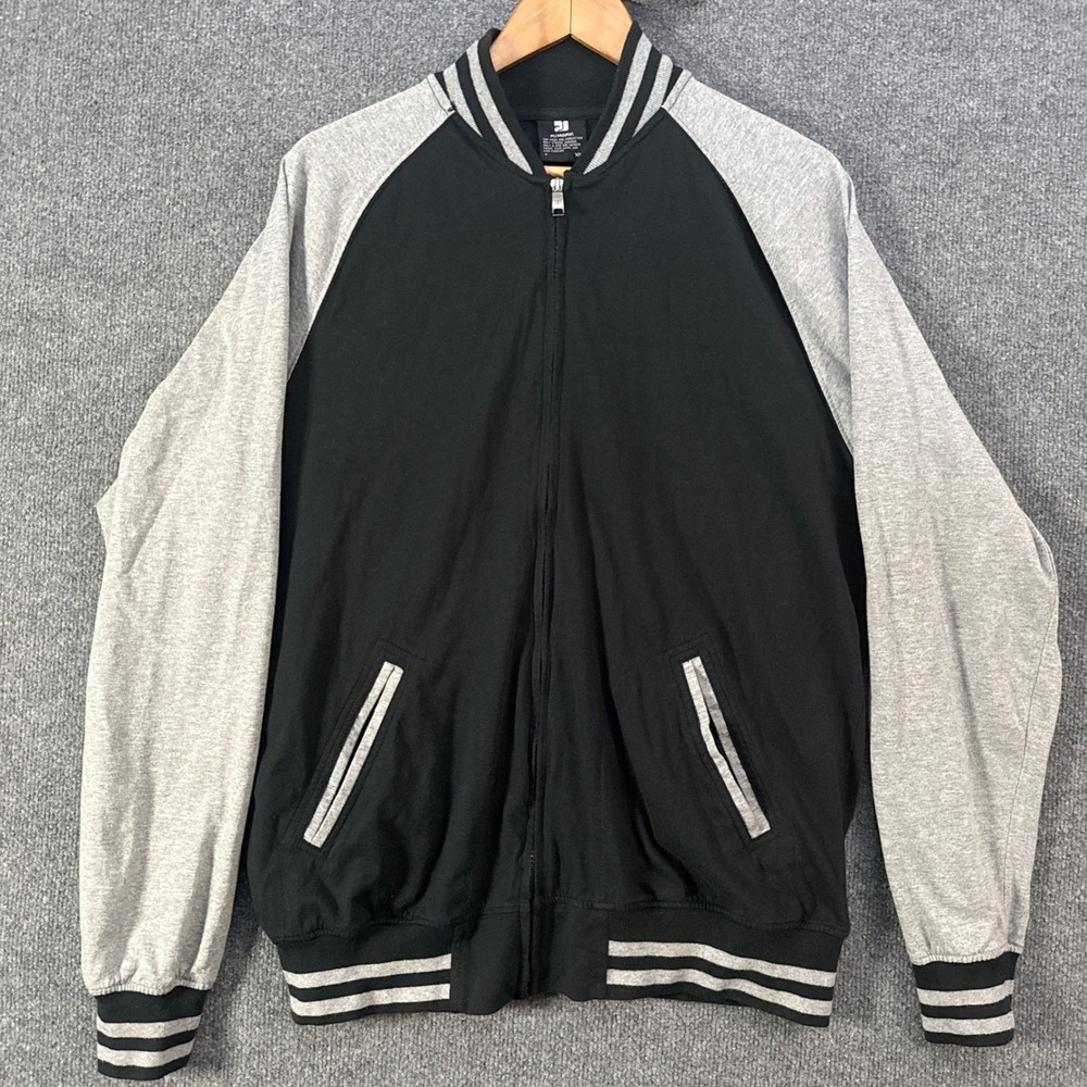 PJ MARK Jacket Mens Extra Large Full Zip Raglan Colorblock Ribbed Cuffs‎